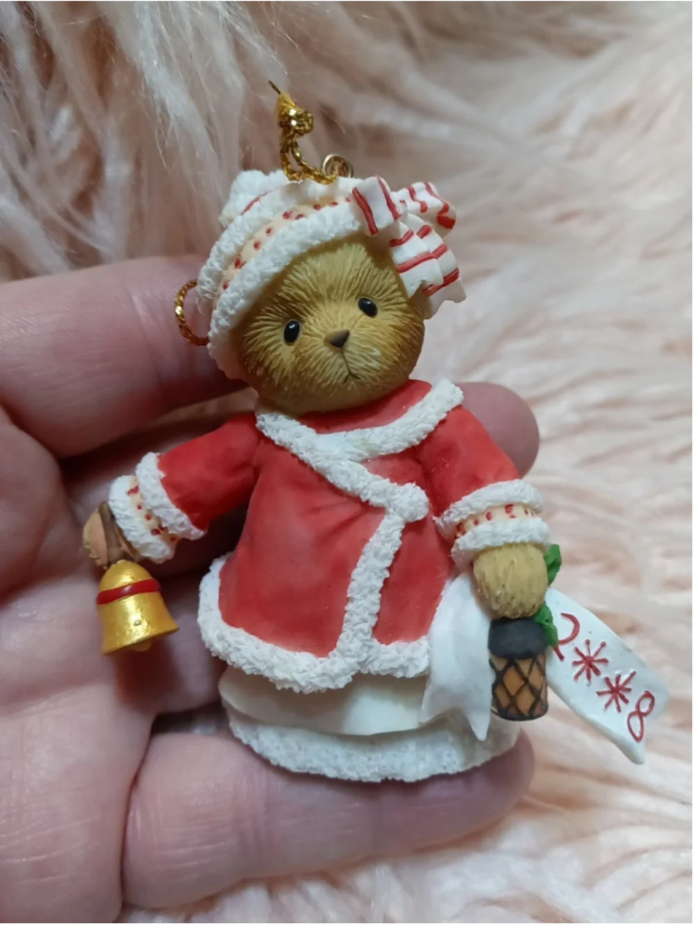 Cherished Teddies Abbey Press Exclusive Girl Bear Christmas Outfit w Bell 2008